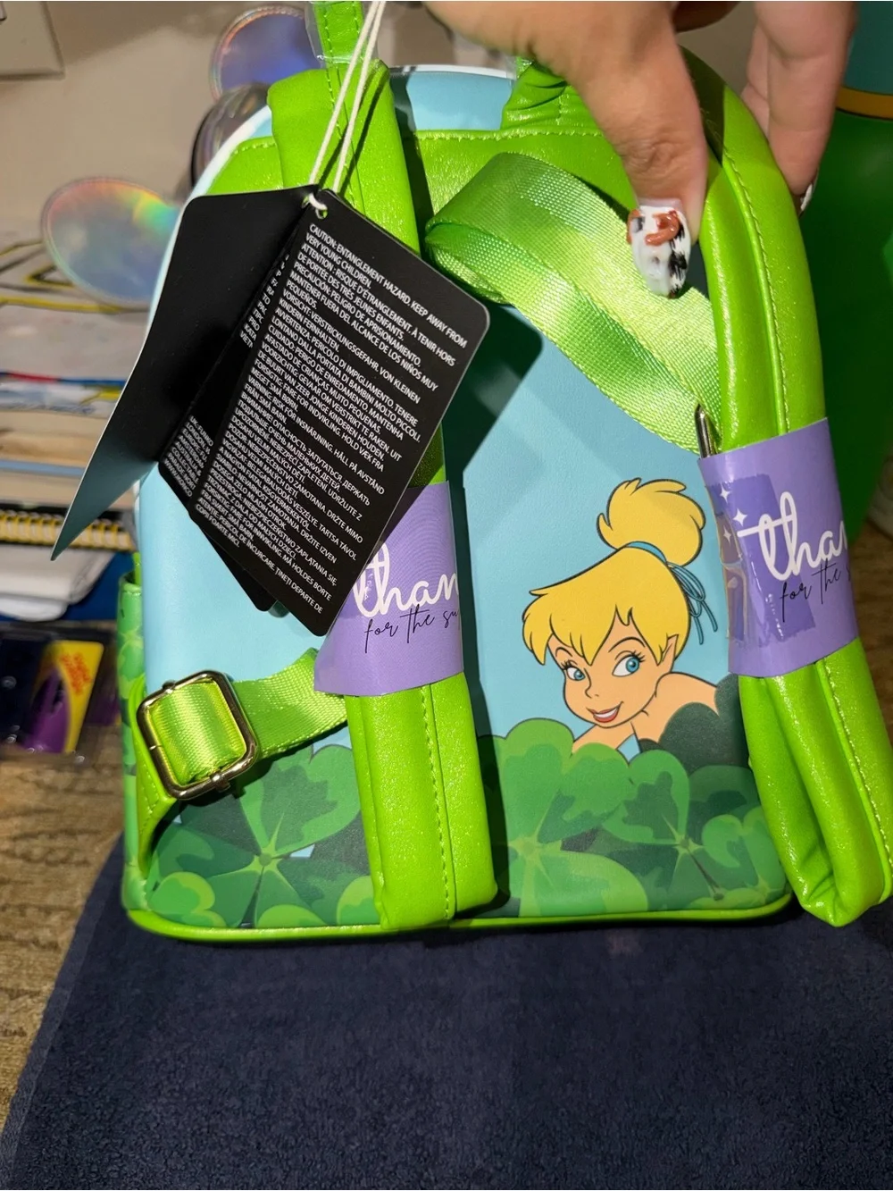 Disney Tinker Bell Green Shamrock Loungefly backpack